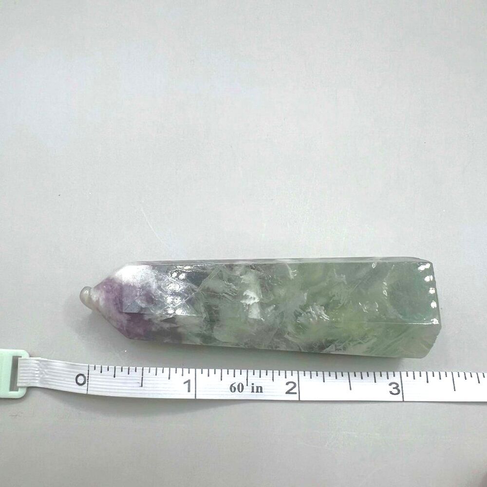 Snowflake/Feather Fluorite Point - Picture 8 of 9